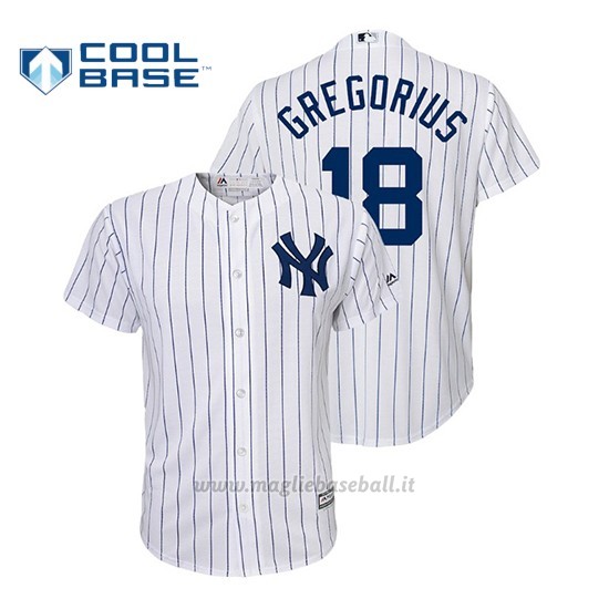 Maglia Baseball Bambino New York Yankees Didi Gregorius Cool Base Official 1ªBianco